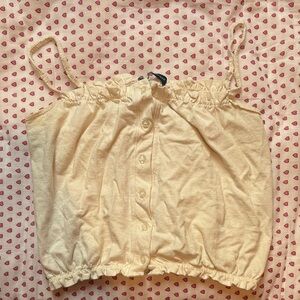 Button down cream brandy Melville tank